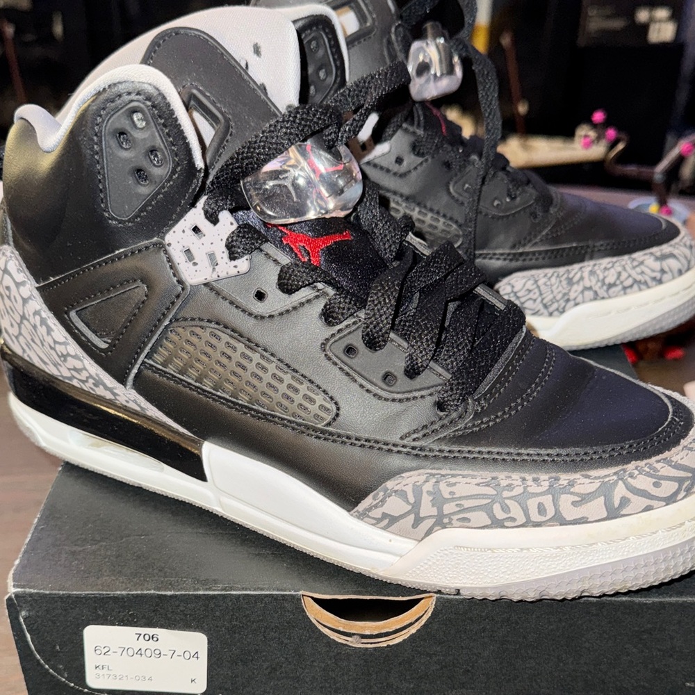 Jordan Spizike BG Black/Varsity Red-Cement Grey Kids Sneakers